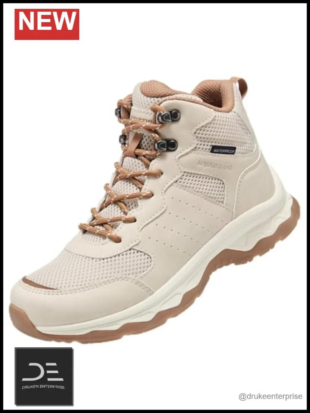 Women's Waterproof Hiking Boots Lightweight Non-Slip Suede Ankle Lace-Up Outdoor